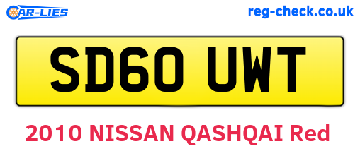 SD60UWT are the vehicle registration plates.