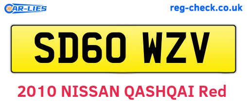 SD60WZV are the vehicle registration plates.