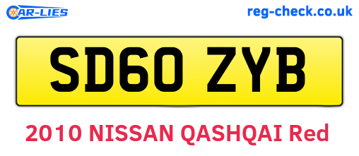 SD60ZYB are the vehicle registration plates.