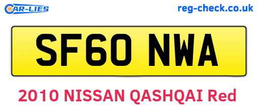 SF60NWA are the vehicle registration plates.