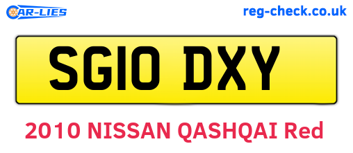 SG10DXY are the vehicle registration plates.