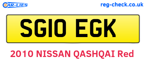 SG10EGK are the vehicle registration plates.