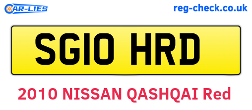 SG10HRD are the vehicle registration plates.