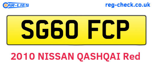 SG60FCP are the vehicle registration plates.
