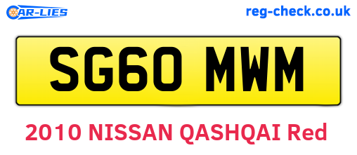 SG60MWM are the vehicle registration plates.