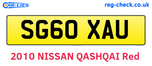 SG60XAU are the vehicle registration plates.