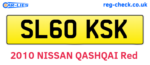 SL60KSK are the vehicle registration plates.