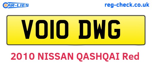 VO10DWG are the vehicle registration plates.