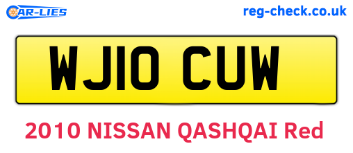 WJ10CUW are the vehicle registration plates.