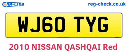 WJ60TYG are the vehicle registration plates.