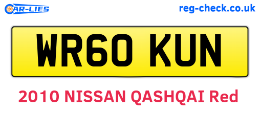 WR60KUN are the vehicle registration plates.
