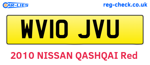 WV10JVU are the vehicle registration plates.