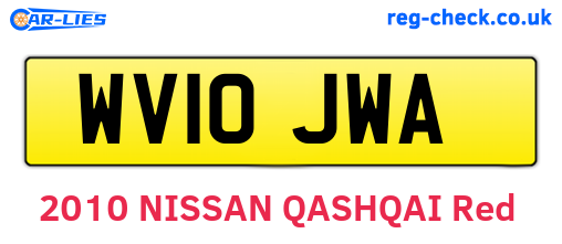 WV10JWA are the vehicle registration plates.