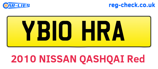 YB10HRA are the vehicle registration plates.
