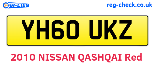 YH60UKZ are the vehicle registration plates.