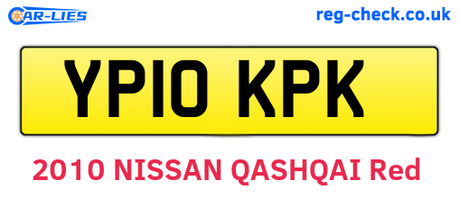 YP10KPK are the vehicle registration plates.