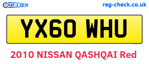 YX60WHU are the vehicle registration plates.