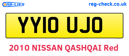 YY10UJO are the vehicle registration plates.