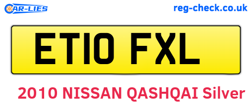 ET10FXL are the vehicle registration plates.