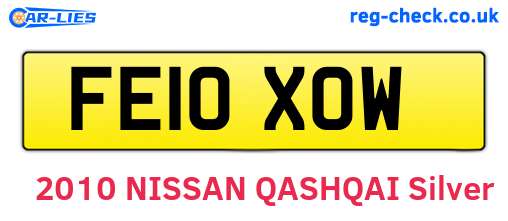 FE10XOW are the vehicle registration plates.