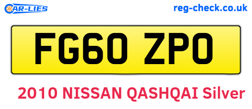 FG60ZPO are the vehicle registration plates.