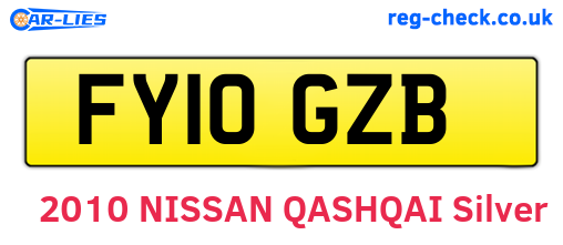 FY10GZB are the vehicle registration plates.