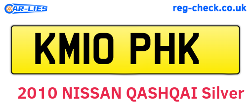 KM10PHK are the vehicle registration plates.