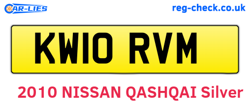KW10RVM are the vehicle registration plates.