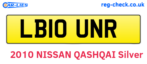 LB10UNR are the vehicle registration plates.