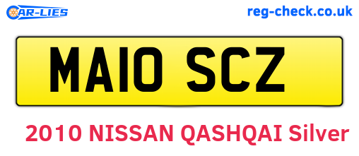 MA10SCZ are the vehicle registration plates.