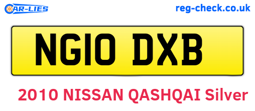 NG10DXB are the vehicle registration plates.