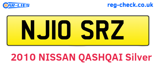 NJ10SRZ are the vehicle registration plates.