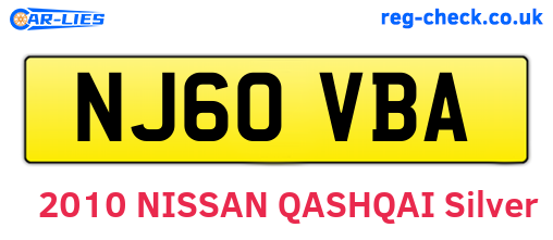 NJ60VBA are the vehicle registration plates.