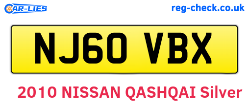 NJ60VBX are the vehicle registration plates.