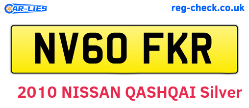 NV60FKR are the vehicle registration plates.