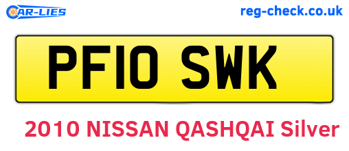 PF10SWK are the vehicle registration plates.