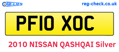 PF10XOC are the vehicle registration plates.