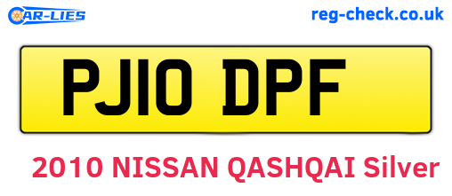 PJ10DPF are the vehicle registration plates.