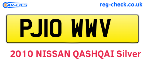 PJ10WWV are the vehicle registration plates.