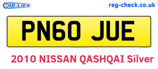 PN60JUE are the vehicle registration plates.