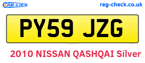 PY59JZG are the vehicle registration plates.
