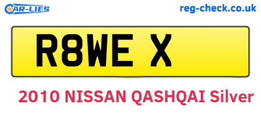 R8WEX are the vehicle registration plates.