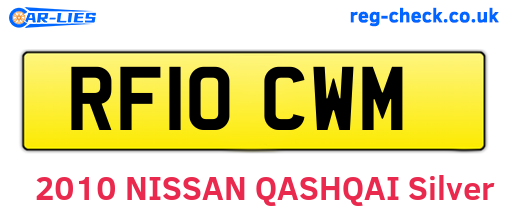RF10CWM are the vehicle registration plates.