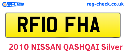 RF10FHA are the vehicle registration plates.