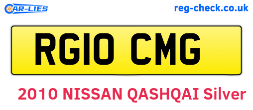 RG10CMG are the vehicle registration plates.