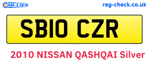 SB10CZR are the vehicle registration plates.