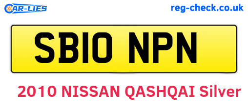 SB10NPN are the vehicle registration plates.