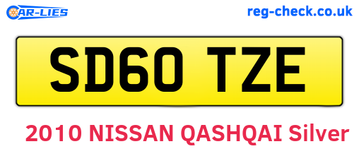 SD60TZE are the vehicle registration plates.