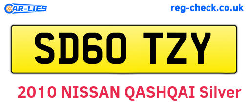SD60TZY are the vehicle registration plates.