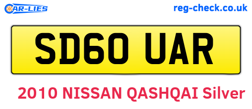 SD60UAR are the vehicle registration plates.